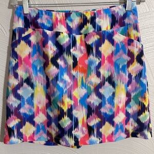 B-Skinz Size Medium Skort Multicolored Athletic Golf Tennis Pull On Colorful